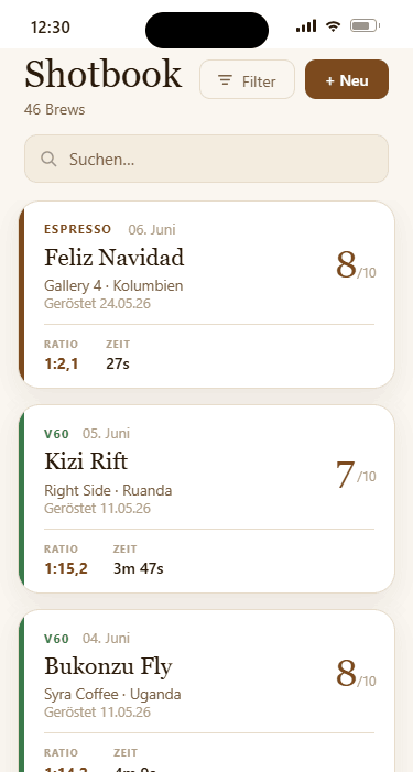 Shotbook — Brew Journal