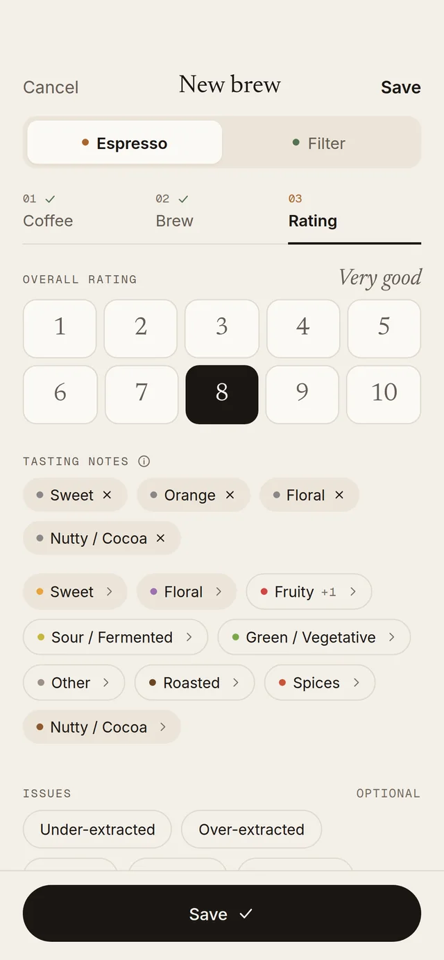 Aromas & rating