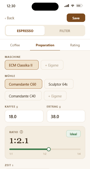Brew form